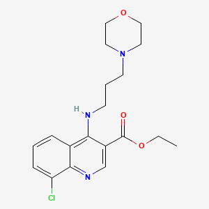 molecular formula C19H24ClN3O3 B7741917 Ethyl 8-chloro-4-{[3-(morpholin-4-yl)propyl]amino}quinoline-3-carboxylate 