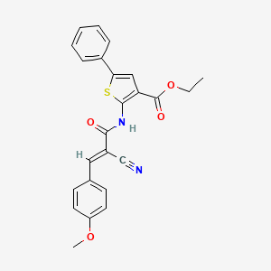 molecular formula C24H20N2O4S B7741919 ethyl 2-{[(2E)-2-cyano-3-(4-methoxyphenyl)prop-2-enoyl]amino}-5-phenylthiophene-3-carboxylate 