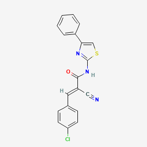 molecular formula C19H12ClN3OS B7741920 (2E)-3-(4-chlorophenyl)-2-cyano-N-(4-phenyl-1,3-thiazol-2-yl)prop-2-enamide 