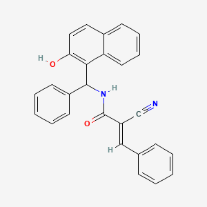 molecular formula C27H20N2O2 B7741924 (E)-2-cyano-N-((2-hydroxynaphthalen-1-yl)(phenyl)methyl)-3-phenylacrylamide 