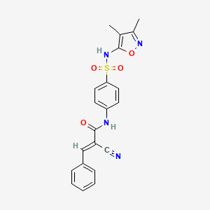 molecular formula C21H18N4O4S B7741936 (2E)-2-cyano-N-(4-{[(3,4-dimethylisoxazol-5-yl)amino]sulfonyl}phenyl)-3-phenylacrylamide 
