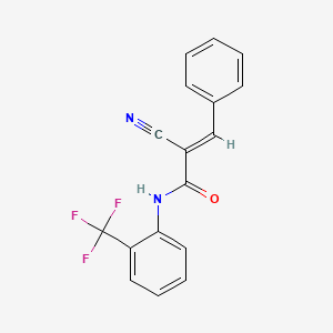 molecular formula C17H11F3N2O B7741938 (E)-2-cyano-3-phenyl-N-[2-(trifluoromethyl)phenyl]prop-2-enamide 