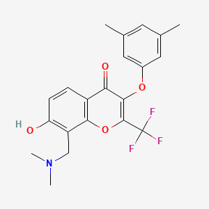 molecular formula C21H20F3NO4 B7741951 8-[(dimethylamino)methyl]-3-(3,5-dimethylphenoxy)-7-hydroxy-2-(trifluoromethyl)-4H-chromen-4-one 