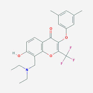 molecular formula C23H24F3NO4 B7741959 8-[(diethylamino)methyl]-3-(3,5-dimethylphenoxy)-7-hydroxy-2-(trifluoromethyl)-4H-chromen-4-one 