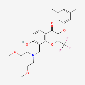 molecular formula C25H28F3NO6 B7741966 8-{[bis(2-methoxyethyl)amino]methyl}-3-(3,5-dimethylphenoxy)-7-hydroxy-2-(trifluoromethyl)-4H-chromen-4-one 