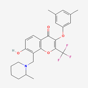 3-(3,5-dimethylphenoxy)-7-hydroxy-8-[(2-methylpiperidin-1-yl)methyl]-2-(trifluoromethyl)-4H-chromen-4-one