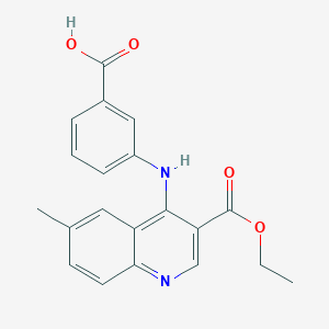 3-[(3-Ethoxycarbonyl-6-methylquinolin-4-yl)amino]benzoic acid