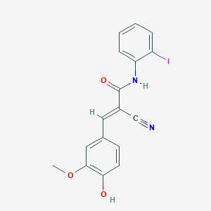 (2E)-2-cyano-3-(4-hydroxy-3-methoxyphenyl)-N-(2-iodophenyl)prop-2-enamide