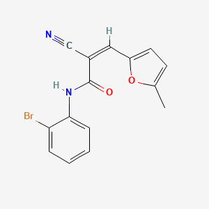molecular formula C15H11BrN2O2 B7742036 (Z)-N-(2-bromophenyl)-2-cyano-3-(5-methylfuran-2-yl)prop-2-enamide 