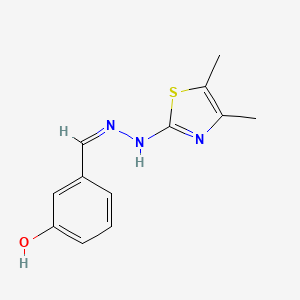 molecular formula C12H13N3OS B7742066 3-[(Z)-[(4,5-dimethyl-1,3-thiazol-2-yl)hydrazinylidene]methyl]phenol 