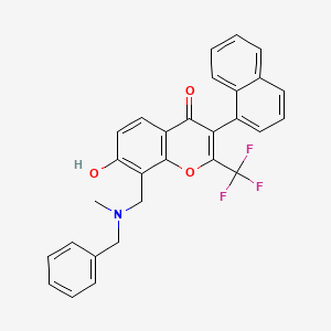 molecular formula C29H22F3NO3 B7742070 8-{[benzyl(methyl)amino]methyl}-7-hydroxy-3-(1-naphthyl)-2-(trifluoromethyl)-4H-chromen-4-one 