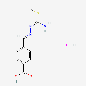 molecular formula C10H12IN3O2S B7742084 4-[(E)-[(E)-[amino(methylsulfanyl)methylidene]hydrazinylidene]methyl]benzoic acid;hydroiodide 