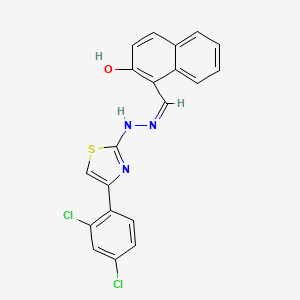 molecular formula C20H13Cl2N3OS B7742098 1-[(Z)-[[4-(2,4-dichlorophenyl)-1,3-thiazol-2-yl]hydrazinylidene]methyl]naphthalen-2-ol 