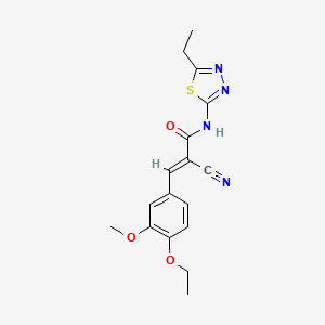 (2E)-2-cyano-3-(4-ethoxy-3-methoxyphenyl)-N-(5-ethyl-1,3,4-thiadiazol-2-yl)prop-2-enamide