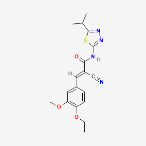 molecular formula C18H20N4O3S B7742115 (E)-2-cyano-3-(4-ethoxy-3-methoxyphenyl)-N-(5-propan-2-yl-1,3,4-thiadiazol-2-yl)prop-2-enamide 