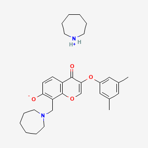 Azepan-1-ium;8-(azepan-1-ylmethyl)-3-(3,5-dimethylphenoxy)-4-oxochromen-7-olate