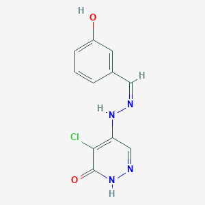 4-chloro-5-[(2Z)-2-(3-hydroxybenzylidene)hydrazinyl]pyridazin-3(2H)-one