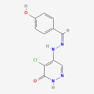 molecular formula C11H9ClN4O2 B7742162 5-chloro-4-[(2Z)-2-[(4-hydroxyphenyl)methylidene]hydrazinyl]-1H-pyridazin-6-one 