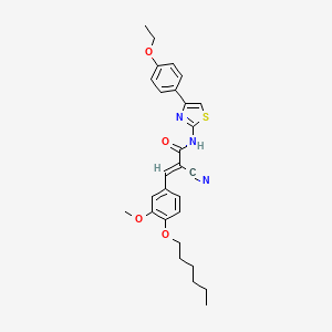 (E)-2-cyano-N-(4-(4-ethoxyphenyl)thiazol-2-yl)-3-(4-(hexyloxy)-3-methoxyphenyl)acrylamide