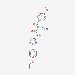 molecular formula C22H19N3O3S B7742171 (2E)-2-cyano-N-[4-(4-ethoxyphenyl)-1,3-thiazol-2-yl]-3-(4-methoxyphenyl)prop-2-enamide 