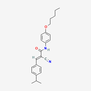 molecular formula C24H28N2O2 B7742188 (E)-2-cyano-N-(4-pentoxyphenyl)-3-(4-propan-2-ylphenyl)prop-2-enamide 