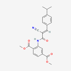 molecular formula C23H22N2O5 B7742198 dimethyl 2-[[(E)-2-cyano-3-(4-propan-2-ylphenyl)prop-2-enoyl]amino]benzene-1,4-dicarboxylate 