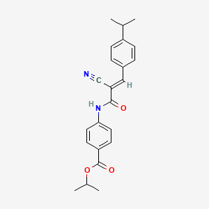 propan-2-yl 4-[[(E)-2-cyano-3-(4-propan-2-ylphenyl)prop-2-enoyl]amino]benzoate