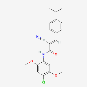 molecular formula C21H21ClN2O3 B7742223 (E)-N-(4-chloro-2,5-dimethoxyphenyl)-2-cyano-3-(4-propan-2-ylphenyl)prop-2-enamide 