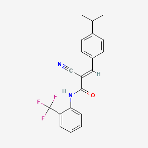 molecular formula C20H17F3N2O B7742228 (E)-2-cyano-3-(4-isopropylphenyl)-N-(2-(trifluoromethyl)phenyl)acrylamide 