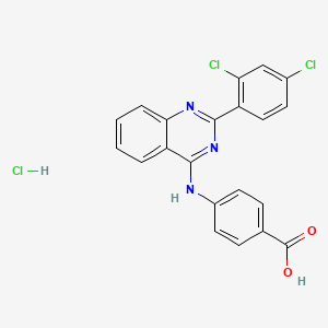 4-[[2-(2,4-Dichlorophenyl)quinazolin-4-yl]amino]benzoic acid;hydrochloride