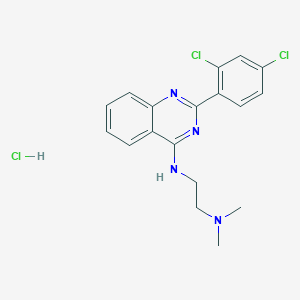 molecular formula C18H19Cl3N4 B7742263 N-[2-(2,4-dichlorophenyl)quinazolin-4-yl]-N',N'-dimethylethane-1,2-diamine;hydrochloride 