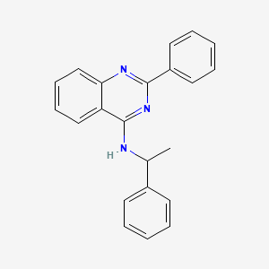 molecular formula C22H19N3 B7742285 2-phenyl-N-(1-phenylethyl)quinazolin-4-amine 