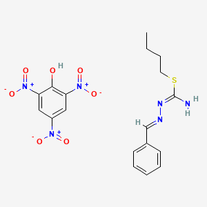 butyl N'-[(E)-benzylideneamino]carbamimidothioate;2,4,6-trinitrophenol