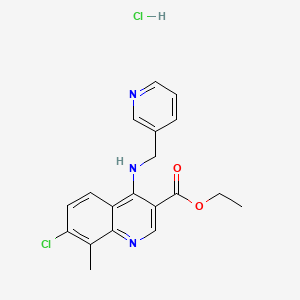 Ethyl 7-chloro-8-methyl-4-(pyridin-3-ylmethylamino)quinoline-3-carboxylate;hydrochloride