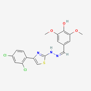 4-[(Z)-[[4-(2,4-dichlorophenyl)-1,3-thiazol-2-yl]hydrazinylidene]methyl]-2,6-dimethoxyphenol