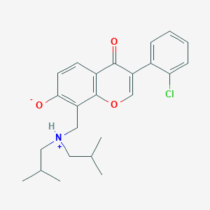 molecular formula C24H28ClNO3 B7742353 8-{[bis(2-methylpropyl)ammonio]methyl}-3-(2-chlorophenyl)-4-oxo-4H-chromen-7-olate 
