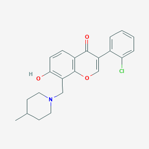 molecular formula C22H22ClNO3 B7742360 3-(2-Chlorophenyl)-7-hydroxy-8-[(4-methylpiperidin-1-yl)methyl]chromen-4-one 