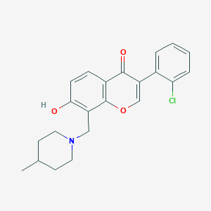 3-(2-Chlorophenyl)-7-hydroxy-8-[(4-methylpiperidin-1-yl)methyl]chromen-4-one