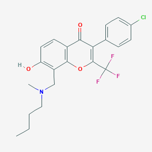 molecular formula C22H21ClF3NO3 B7742397 8-{[butyl(methyl)amino]methyl}-3-(4-chlorophenyl)-7-hydroxy-2-(trifluoromethyl)-4H-chromen-4-one 