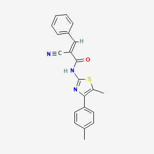 (E)-2-cyano-N-(5-methyl-4-(p-tolyl)thiazol-2-yl)-3-phenylacrylamide