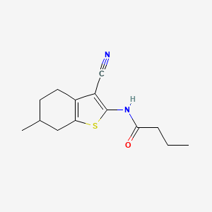 molecular formula C14H18N2OS B7742424 N-(3-cyano-6-methyl-4,5,6,7-tetrahydro-1-benzothiophen-2-yl)butanamide 