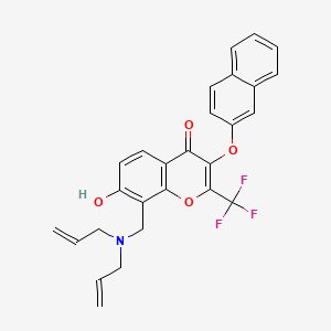 8-[[Bis(prop-2-enyl)amino]methyl]-7-hydroxy-3-naphthalen-2-yloxy-2-(trifluoromethyl)chromen-4-one