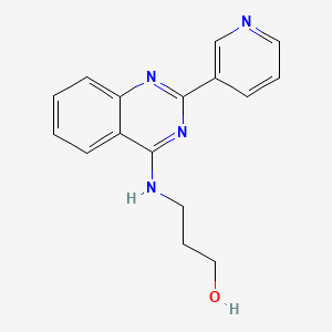 molecular formula C16H16N4O B7742455 3-((2-(Pyridin-3-yl)quinazolin-4-yl)amino)propan-1-ol 