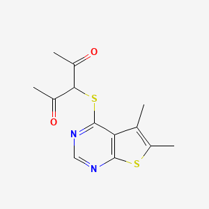molecular formula C13H14N2O2S2 B7742464 3-((5,6-Dimethylthieno[2,3-d]pyrimidin-4-yl)thio)pentane-2,4-dione 