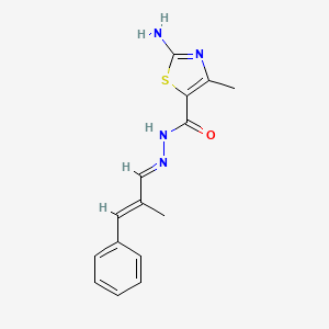 molecular formula C15H16N4OS B7742468 (E)-2-amino-4-methyl-N'-((E)-2-methyl-3-phenylallylidene)thiazole-5-carbohydrazide 