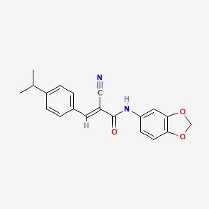 molecular formula C20H18N2O3 B7742471 (E)-N-(1,3-benzodioxol-5-yl)-2-cyano-3-(4-propan-2-ylphenyl)prop-2-enamide 
