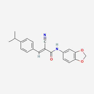 (E)-N-(1,3-benzodioxol-5-yl)-2-cyano-3-(4-propan-2-ylphenyl)prop-2-enamide