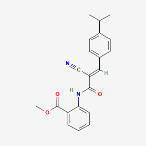 molecular formula C21H20N2O3 B7742473 methyl 2-[[(E)-2-cyano-3-(4-propan-2-ylphenyl)prop-2-enoyl]amino]benzoate 