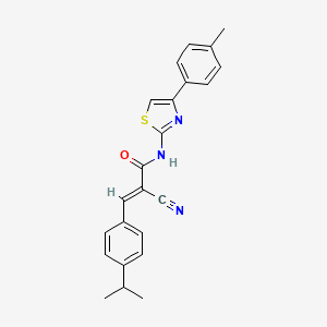 (E)-2-cyano-N-[4-(4-methylphenyl)-1,3-thiazol-2-yl]-3-(4-propan-2-ylphenyl)prop-2-enamide