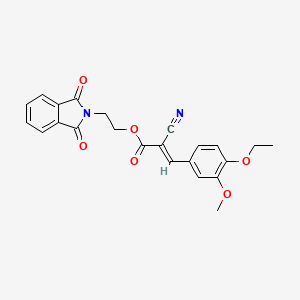 molecular formula C23H20N2O6 B7742484 (E)-2-(1,3-dioxoisoindolin-2-yl)ethyl 2-cyano-3-(4-ethoxy-3-methoxyphenyl)acrylate 